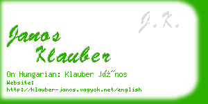 janos klauber business card